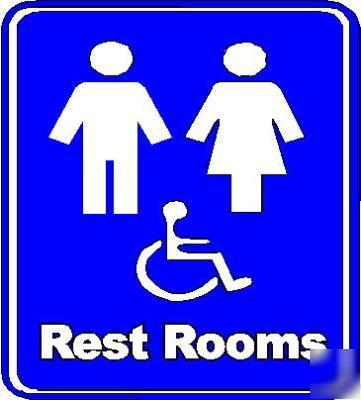 Restroom sign bar resturant decal handicap door wall 