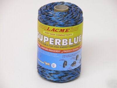 Superbleu polywire 3 tc electric fence wire 656' blue