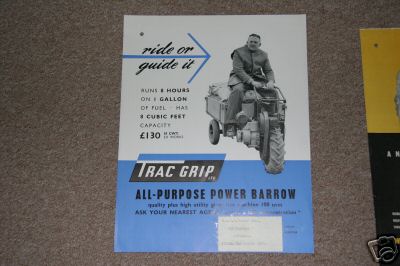 Trac grip 3HP horticultural tractor brochure 1960S 