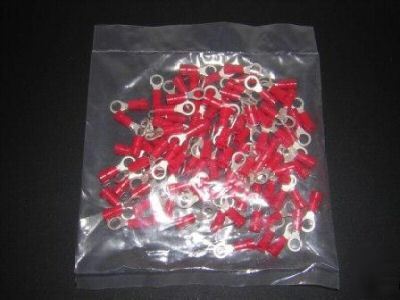 100 red ring terminal 22-18 gauge wire #10 terminals
