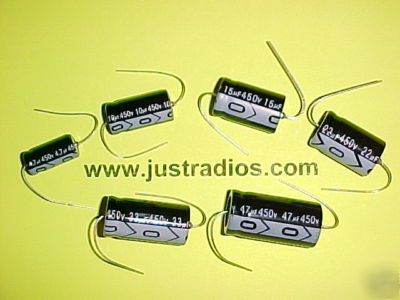 450V axial electrolytic capacitor kit(post WW2 sizes) 