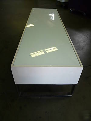 Chrome glass mid century modern bench baughman