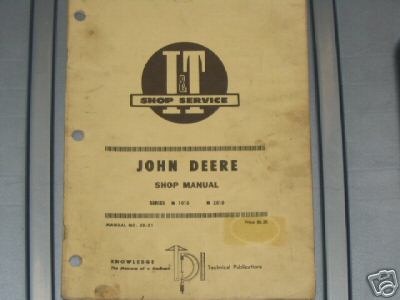 John deere 1010, 2010 tractor shop manual 