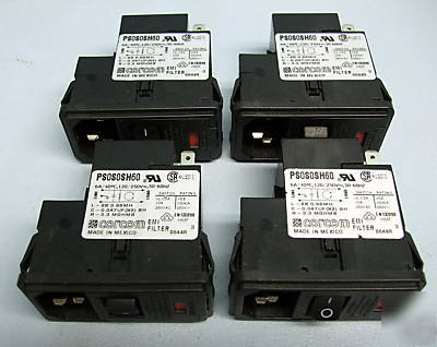 Lot of 4 tyco corcom PS0S0SH60 power entry modules