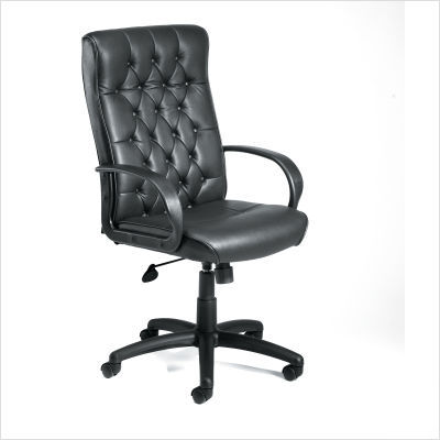High-back tufted executive chair tilt tension control