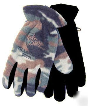 1586 insulated gloves, camouflage polar fleece size: xl