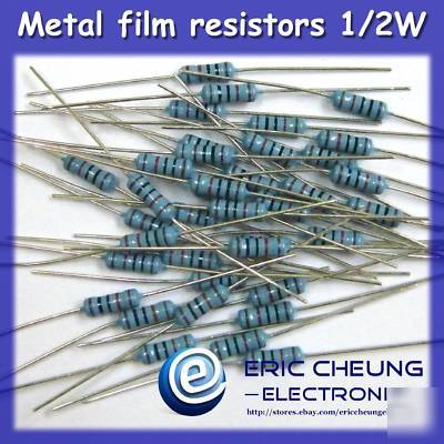 100PCS 1.2K ohm metal film resistors 1/2W+/-1%