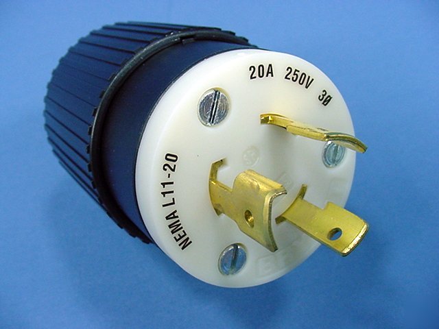 Hubbell bryant L11-20 locking plug 20A 250V 3Ã¸ 71120NP