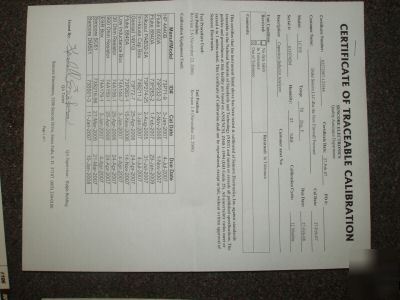 Like new sencore lc-102 nist traceable calibration, 