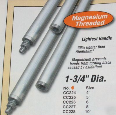 Lot of 6 , 5' magnesium threaded handles/concrete tool