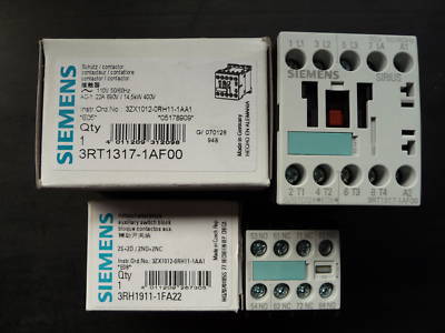 Siemens sirius contactor with auxiliary switch block 