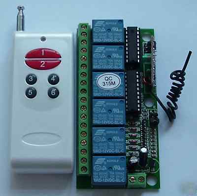 6 channels rf wireless remote control module relay pcb