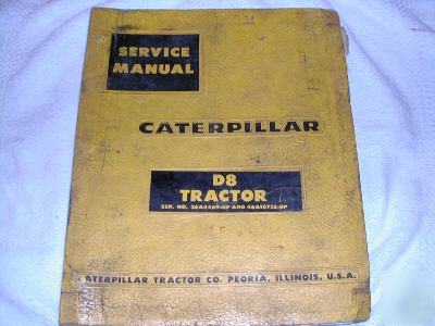 Caterpillar D8 tractor dozer service manual, cat