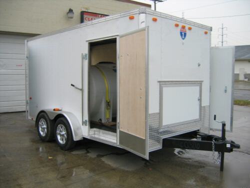 Hot water pressure washer, trailer mounted, mobile wash