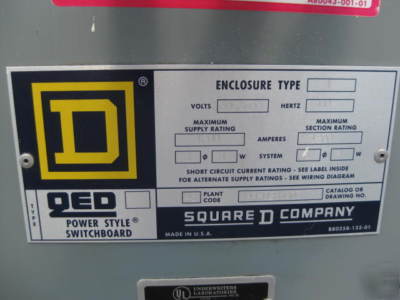 Square d qed i-line switchboard 1200 amp 346/600 v 
