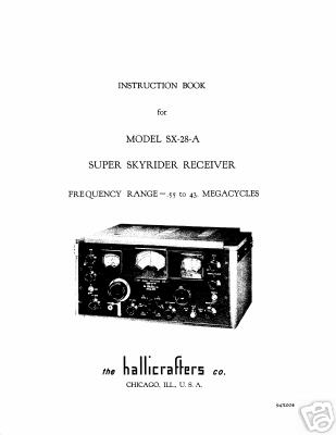 Hallicrafters sx-28A owner/service manual