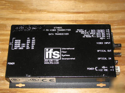 Ifs VT1925 fm video data transmitter fiber optics cctv 