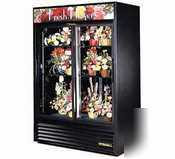 True gdm-47FC| floral case refrigerator 2 slide doors,