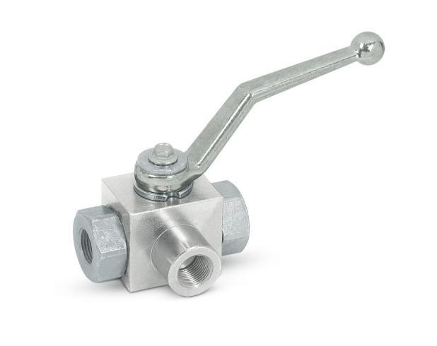 Hydraulic 3 way ball valve 1 1/4