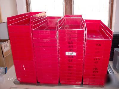 12 akro-mils 30-138 red storage bins 17 x 6 x 4 