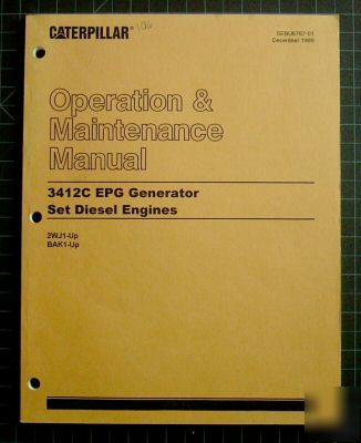 Cat caterpillar 3412C epg diesel generator set manual