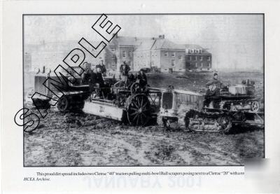 Cletrac 40 & 20 tractors pulling scrapers 1920S print