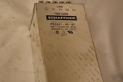 Schaffner emi line filter 208V 45A 45 amp FS5241-45-07