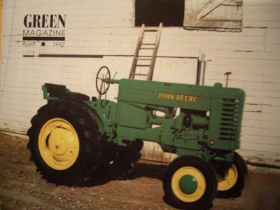John deere late styled b tractor green magazine threshe