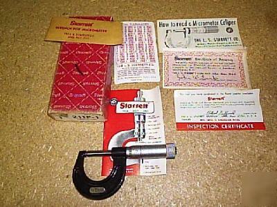 Starrett 211P-1 micometer great condition with papers