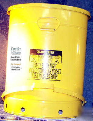 1 used justrite 09700 step on oily waste can 21 gallon
