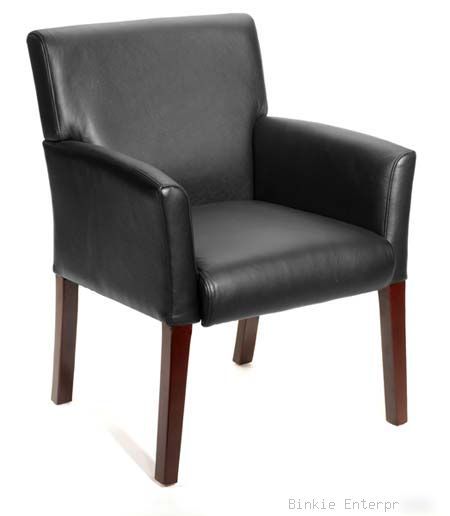 Boss black side reception guest waiting room box chair