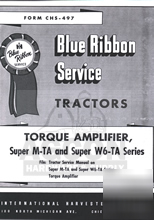 Farmall torque amplifier super m-ta W6TA service manual