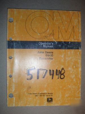 John deere 690D excavator operator's manual