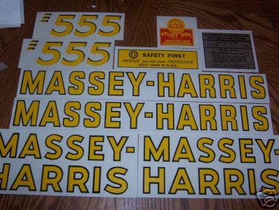 Massey harris 555 decal set complete set 