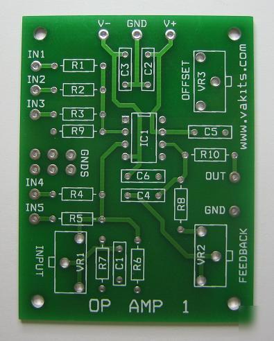 Op amp design pcb kit with LF351 ic (#1660)