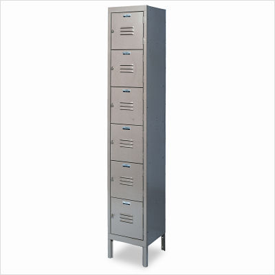 Quick-assemble six-tier box lockers, 12 x 18 x 78, tan