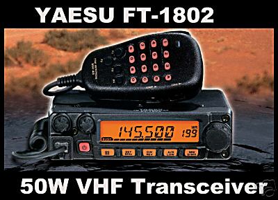 Yaesu ft-1802 50W vhf mobile radiotx-rx 136-174 FT1802M