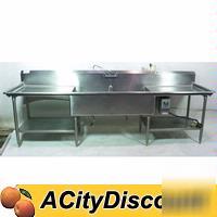 Used 2 comp stainless steel sink w/ garbage disposal