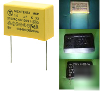 10 X2 metallise polyester film capacitor 0.33 uf 275VAC