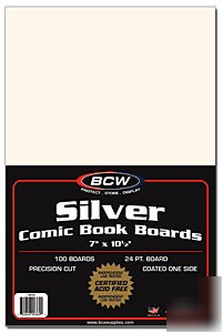 Acid free silver age comic size backing boards 100