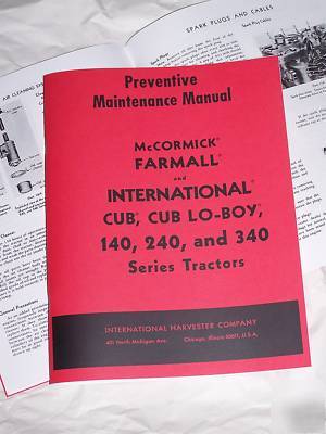 Farmall preventive maintenance manual cub 140 240 340 