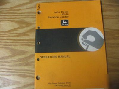 John deere JD510 backhoe loader operators manual
