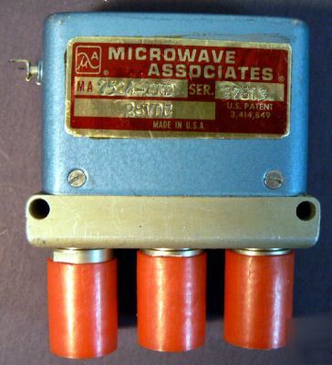 Microwave assoc spdt coax relay 28VDC n connect 12.4GHZ