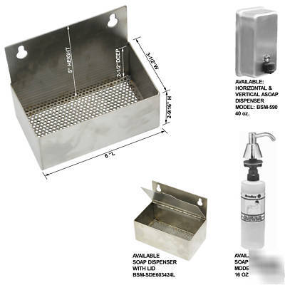 Stainless steel heavy duty solid soap dispenser/holder