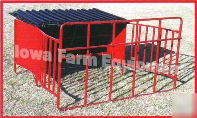 Calf creep feeder w/calf cage & poly lid holds 1000LB's