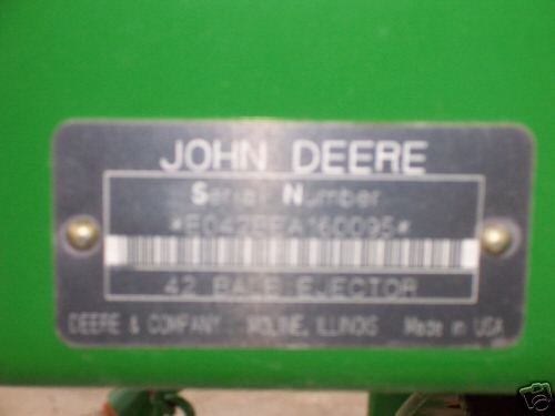 John deere 42 bale ejector for 328, 338, 348 baler