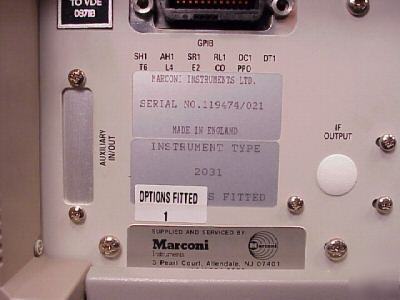 Marconi 2031 signal generator , option 01, 10 khz-2.7G