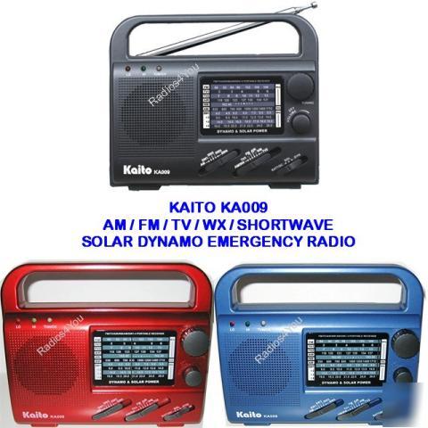 New KA009 solar crank am fm tv weather shortwave radio