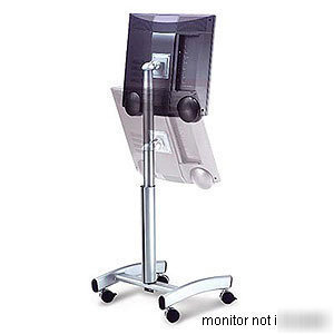 New mobile flat panel lcd tv cart silver holds 20 lbs