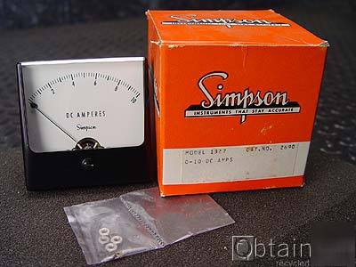 New simpson model 1327 0-10 dc amps cat #2690 